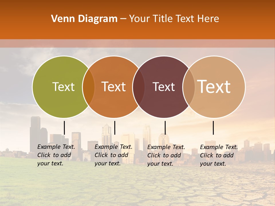 A Green Field With A City In The Background PowerPoint Template