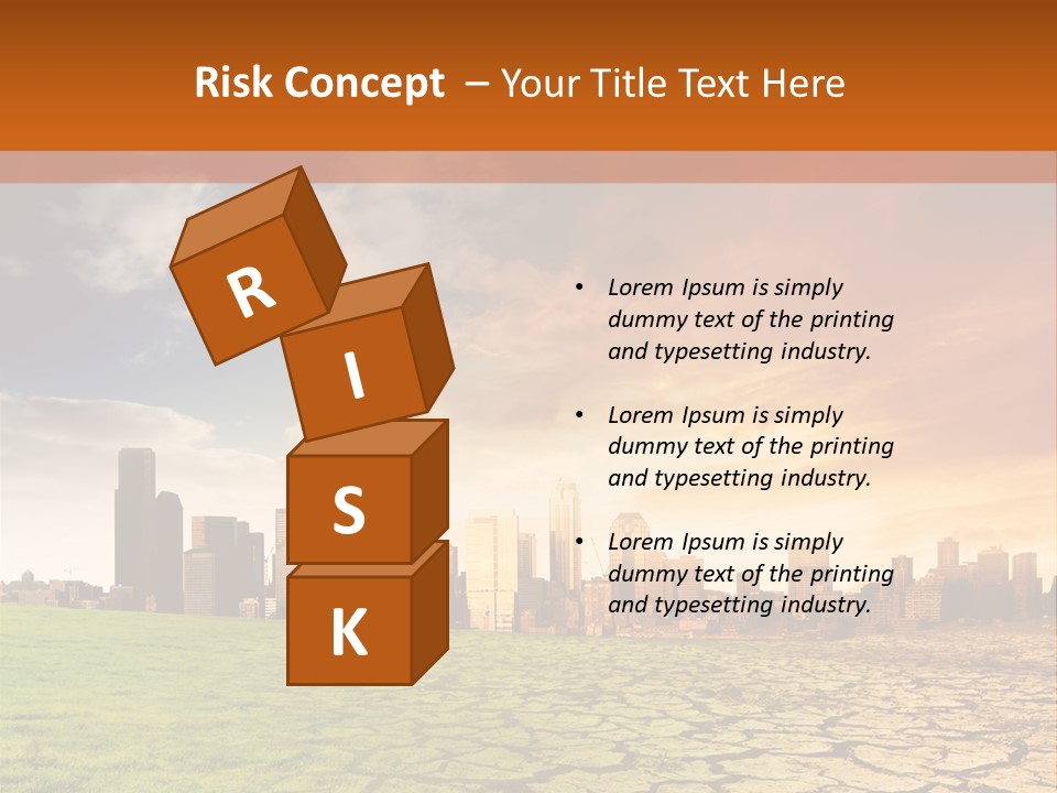 A Green Field With A City In The Background PowerPoint Template