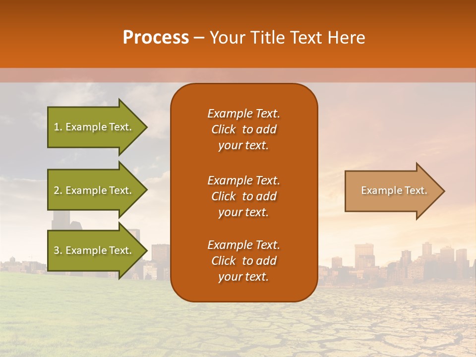 A Green Field With A City In The Background PowerPoint Template