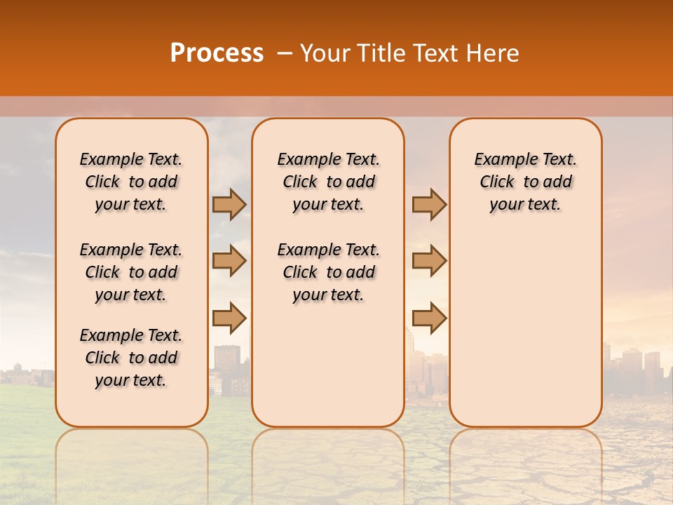 A Green Field With A City In The Background PowerPoint Template