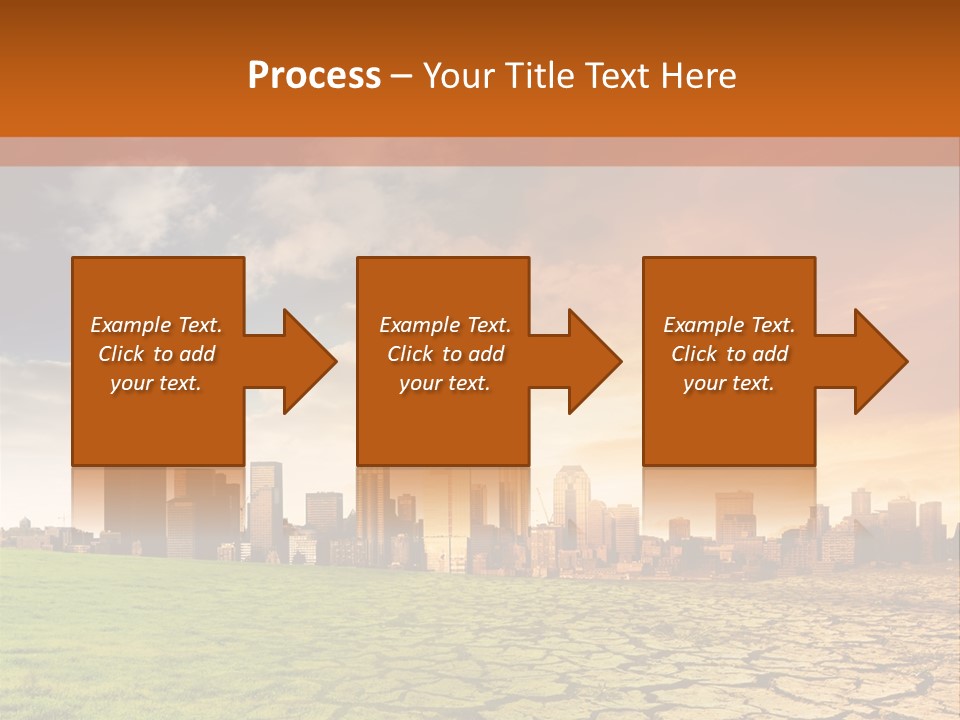 A Green Field With A City In The Background PowerPoint Template