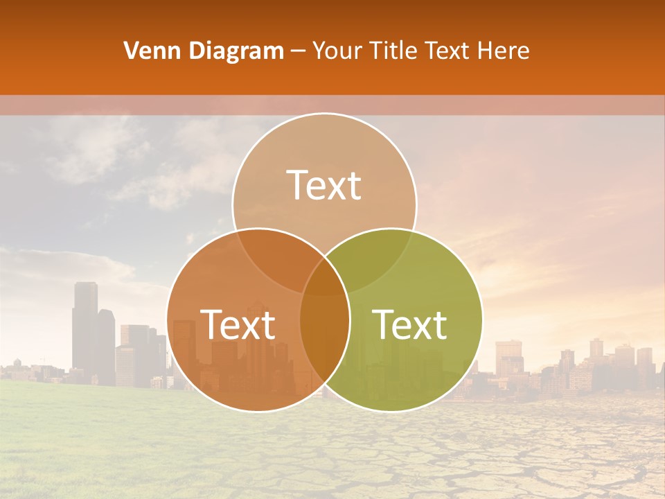 A Green Field With A City In The Background PowerPoint Template