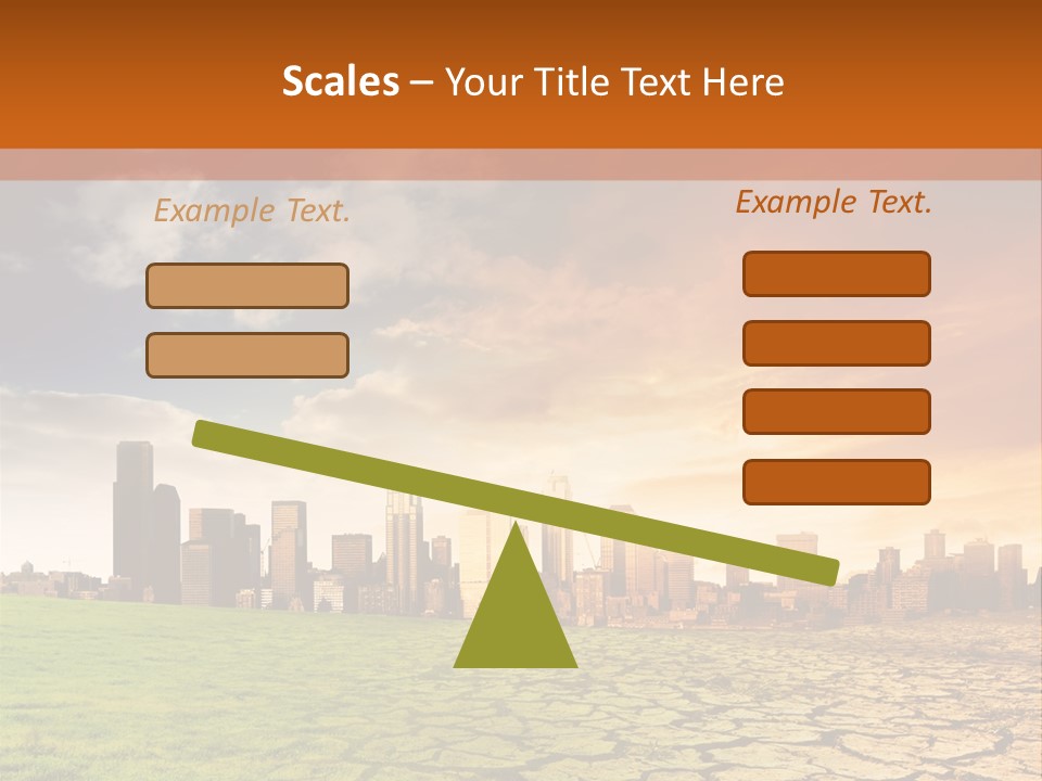 A Green Field With A City In The Background PowerPoint Template