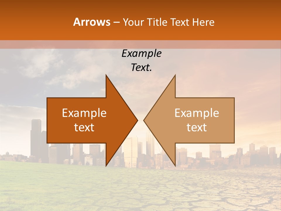 A Green Field With A City In The Background PowerPoint Template