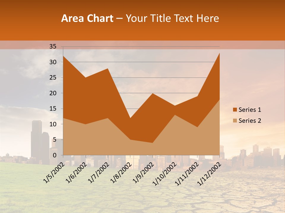 A Green Field With A City In The Background PowerPoint Template