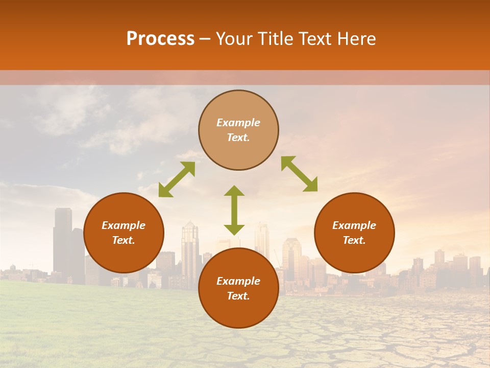 A Green Field With A City In The Background PowerPoint Template