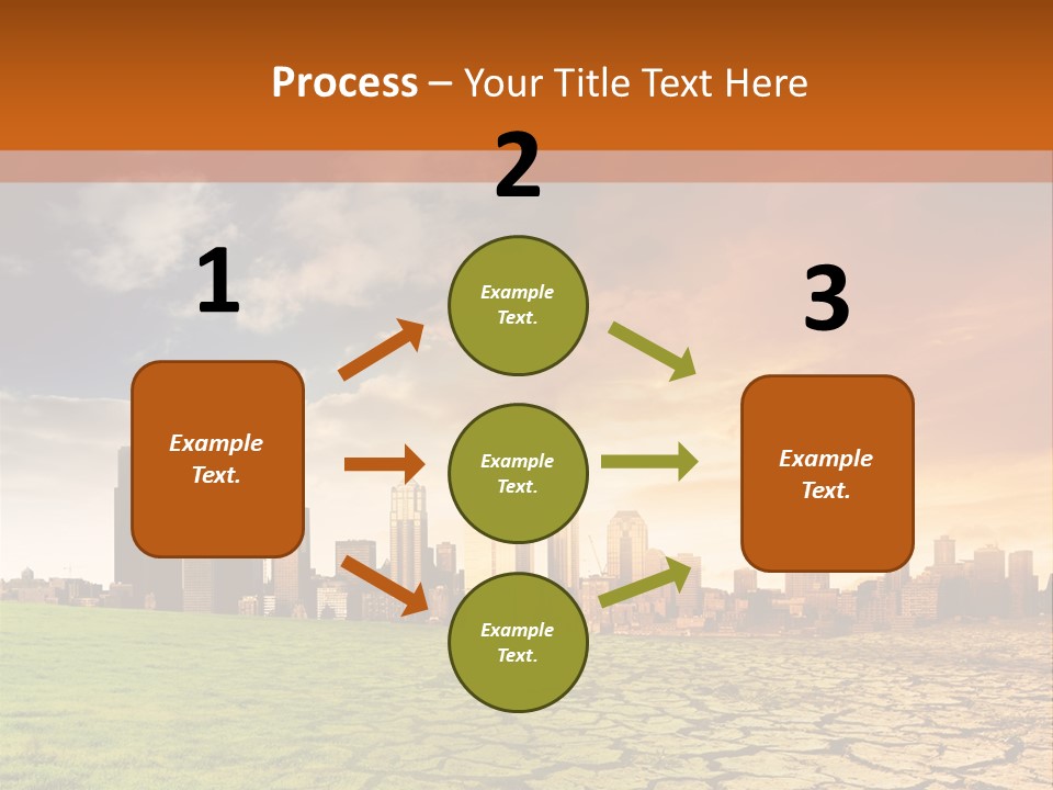 A Green Field With A City In The Background PowerPoint Template