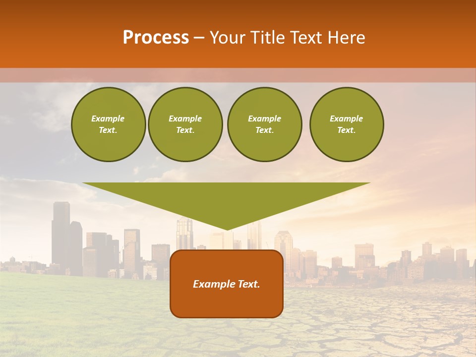 A Green Field With A City In The Background PowerPoint Template