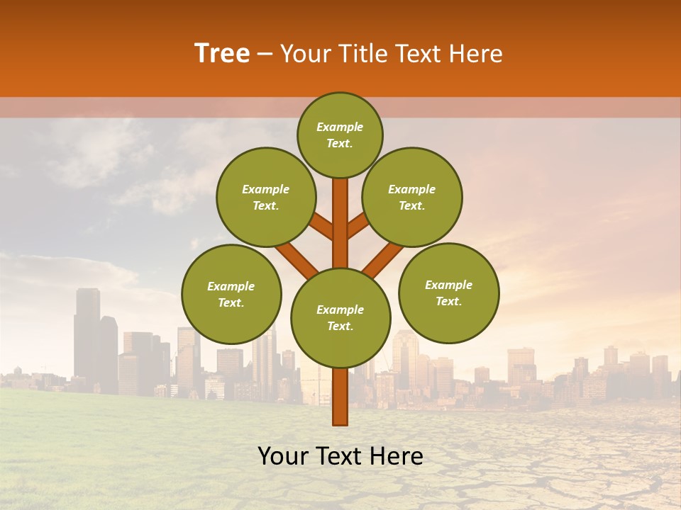 A Green Field With A City In The Background PowerPoint Template