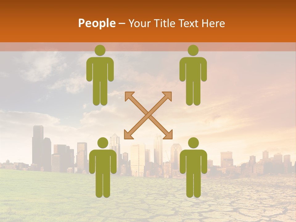 A Green Field With A City In The Background PowerPoint Template