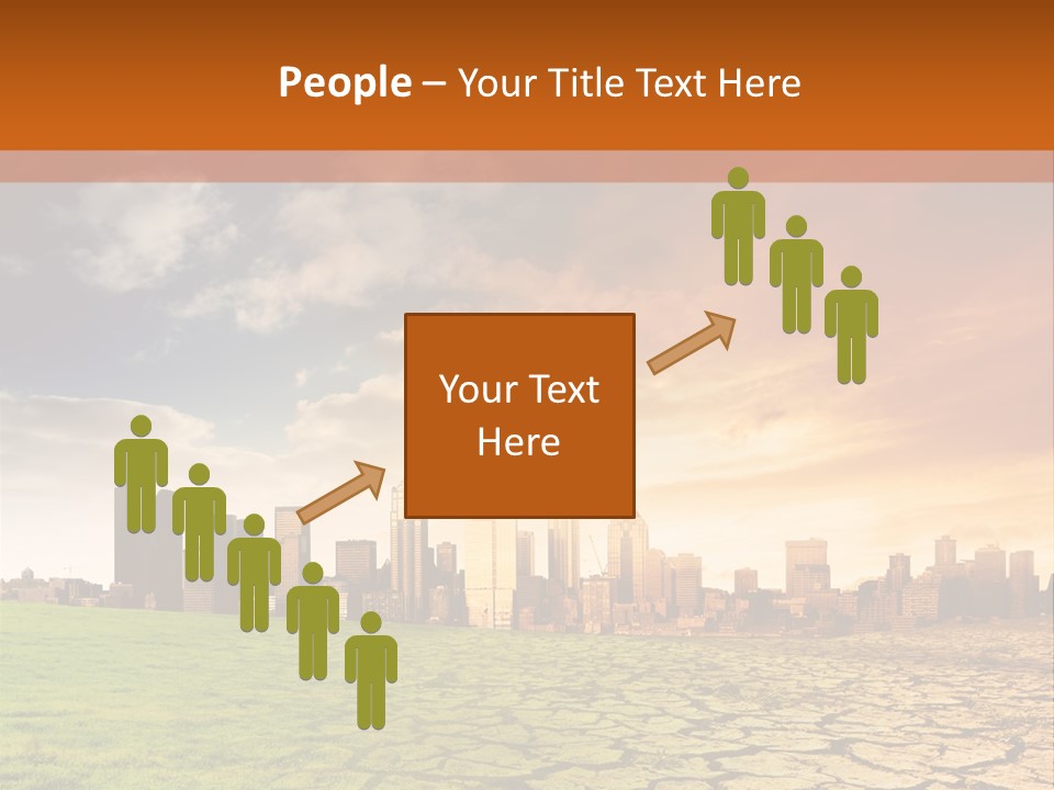 A Green Field With A City In The Background PowerPoint Template