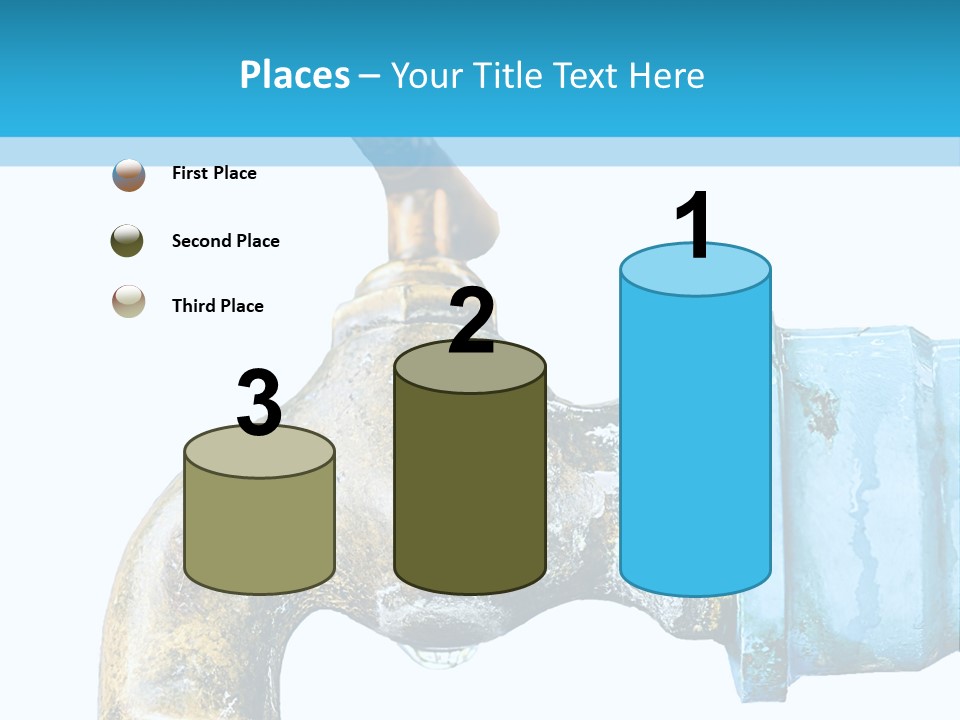 A Water Faucet With A Blue Hose Coming Out Of It PowerPoint Template