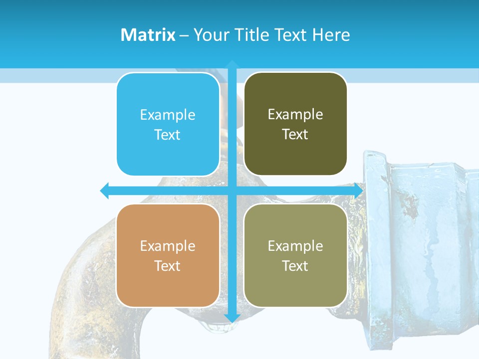 A Water Faucet With A Blue Hose Coming Out Of It PowerPoint Template