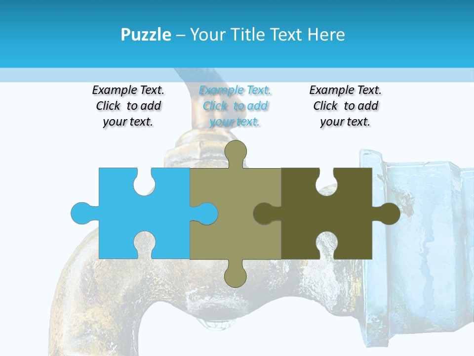 A Water Faucet With A Blue Hose Coming Out Of It PowerPoint Template