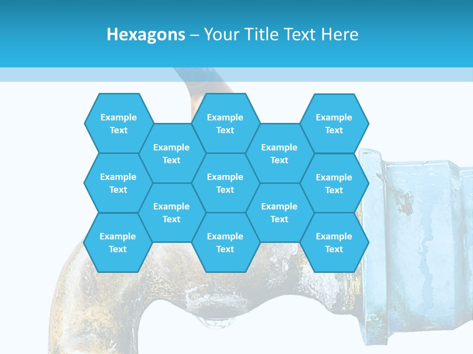 A Water Faucet With A Blue Hose Coming Out Of It PowerPoint Template