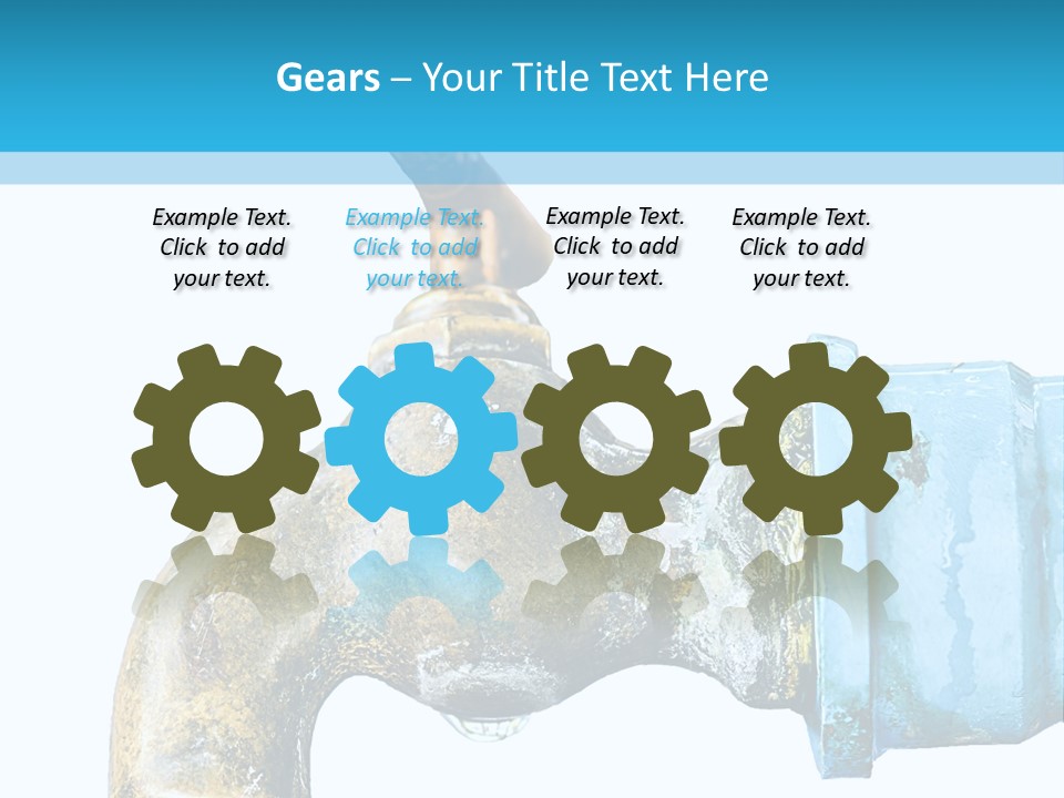 A Water Faucet With A Blue Hose Coming Out Of It PowerPoint Template