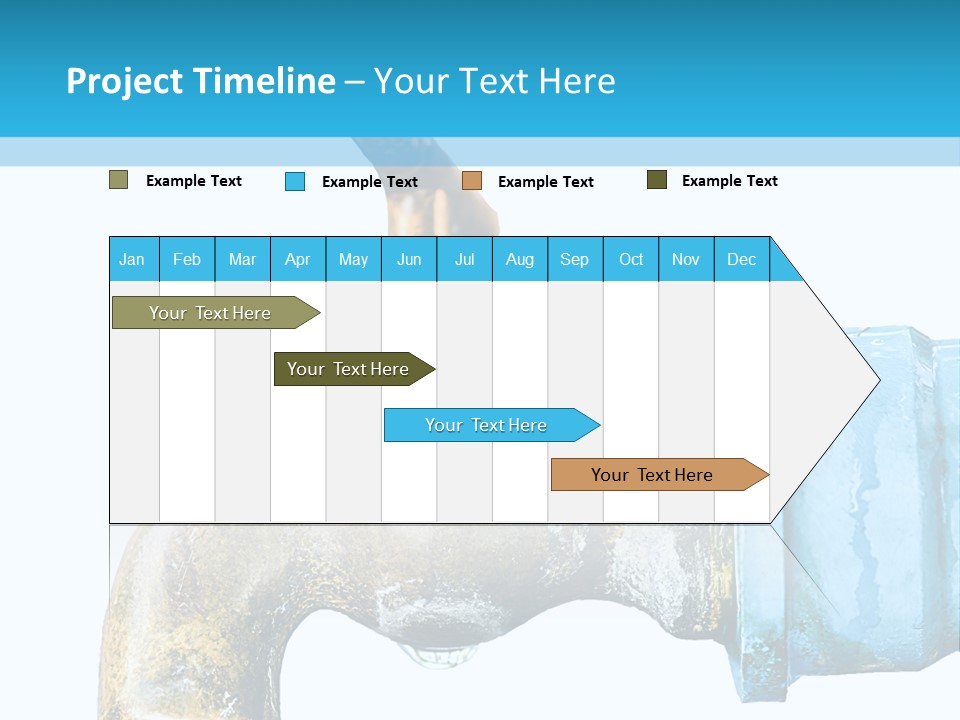 A Water Faucet With A Blue Hose Coming Out Of It PowerPoint Template