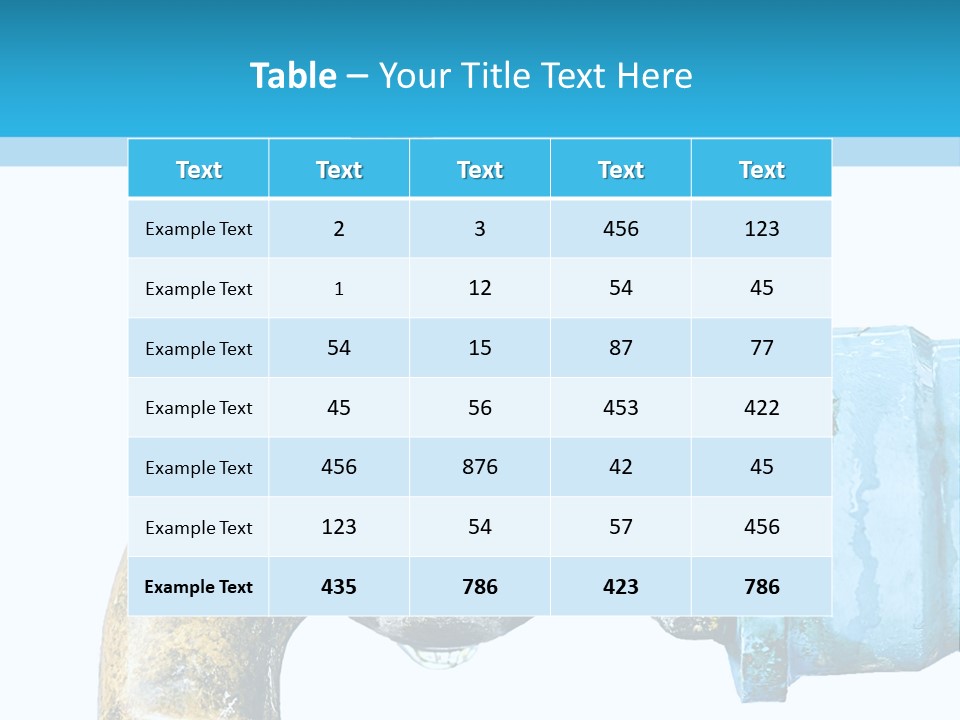 A Water Faucet With A Blue Hose Coming Out Of It PowerPoint Template