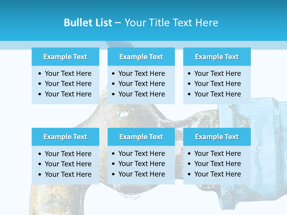 A Water Faucet With A Blue Hose Coming Out Of It PowerPoint Template