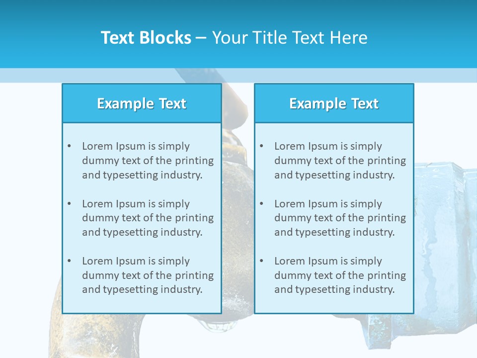 A Water Faucet With A Blue Hose Coming Out Of It PowerPoint Template