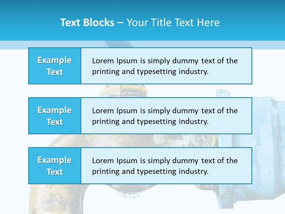 A Water Faucet With A Blue Hose Coming Out Of It PowerPoint Template