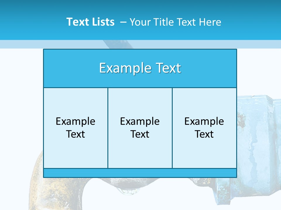 A Water Faucet With A Blue Hose Coming Out Of It PowerPoint Template