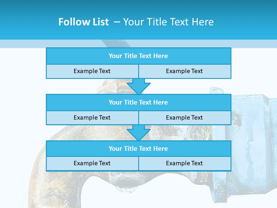 A Water Faucet With A Blue Hose Coming Out Of It PowerPoint Template