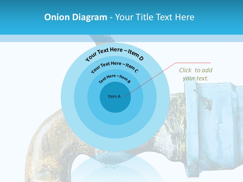 A Water Faucet With A Blue Hose Coming Out Of It PowerPoint Template