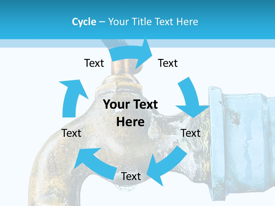 A Water Faucet With A Blue Hose Coming Out Of It PowerPoint Template