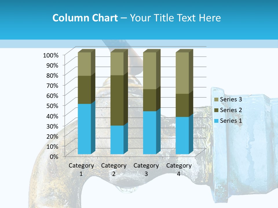 A Water Faucet With A Blue Hose Coming Out Of It PowerPoint Template