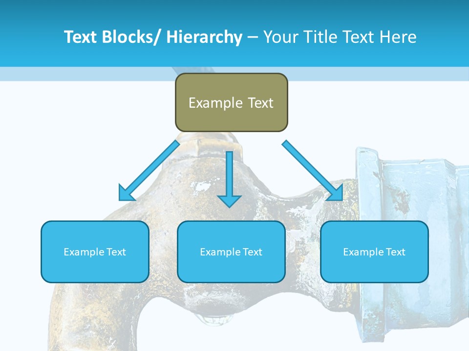 A Water Faucet With A Blue Hose Coming Out Of It PowerPoint Template