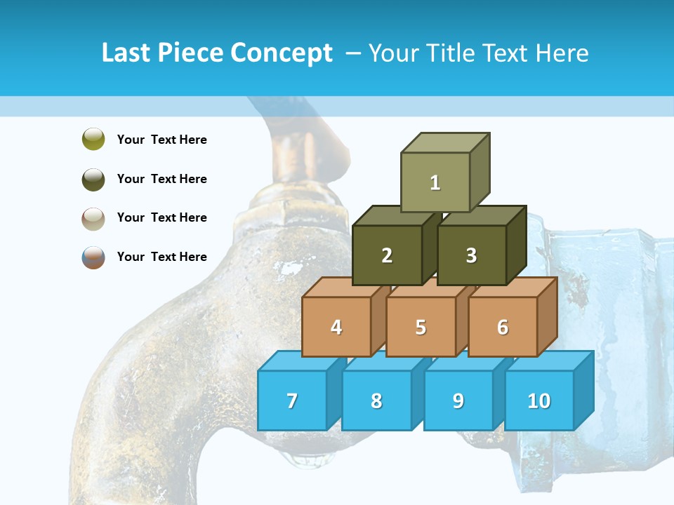 A Water Faucet With A Blue Hose Coming Out Of It PowerPoint Template