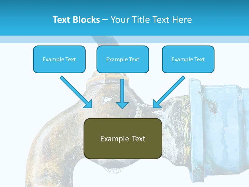 A Water Faucet With A Blue Hose Coming Out Of It PowerPoint Template