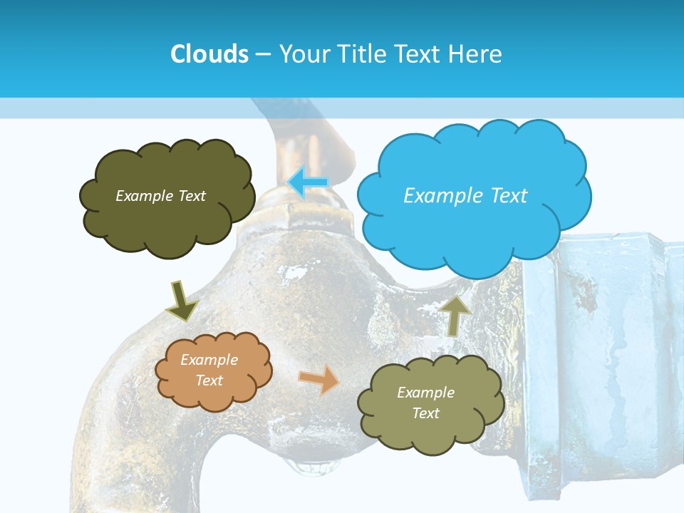 A Water Faucet With A Blue Hose Coming Out Of It PowerPoint Template