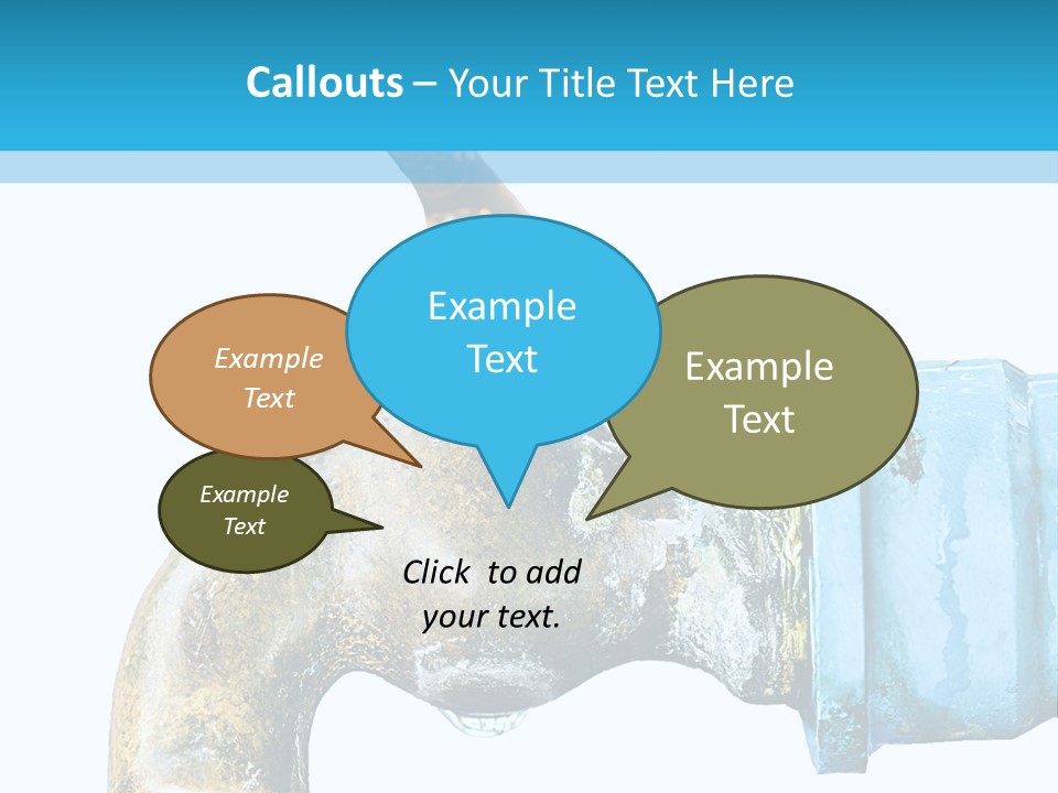 A Water Faucet With A Blue Hose Coming Out Of It PowerPoint Template