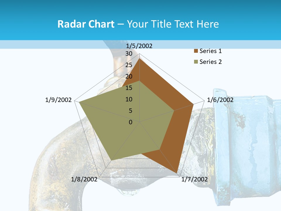 A Water Faucet With A Blue Hose Coming Out Of It PowerPoint Template