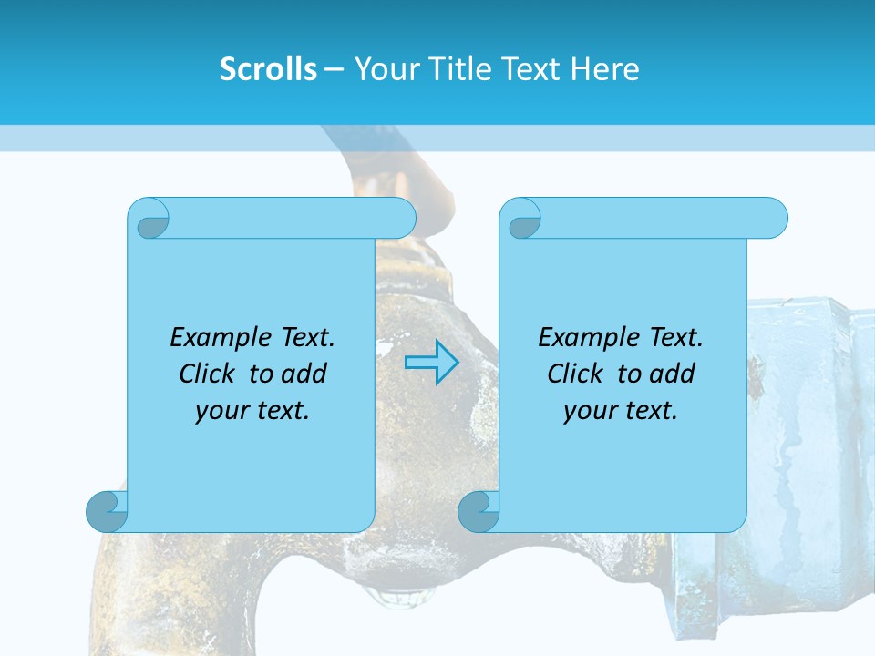 A Water Faucet With A Blue Hose Coming Out Of It PowerPoint Template