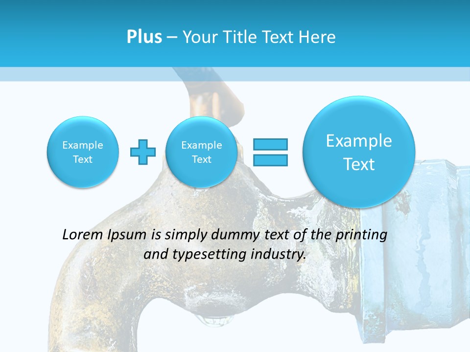 A Water Faucet With A Blue Hose Coming Out Of It PowerPoint Template