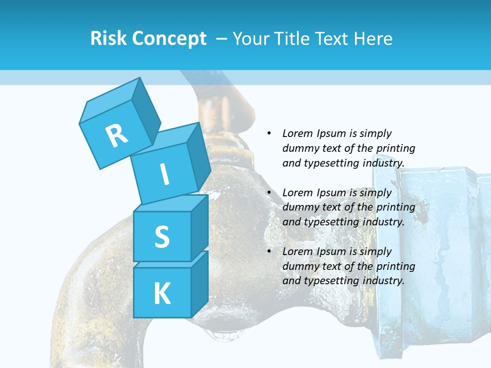 A Water Faucet With A Blue Hose Coming Out Of It PowerPoint Template