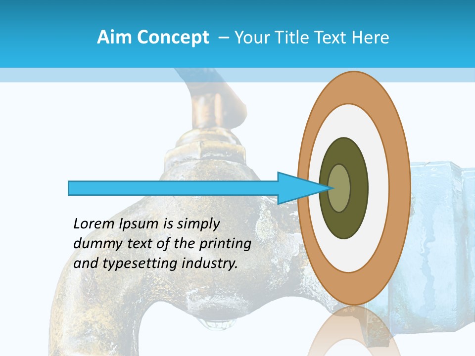 A Water Faucet With A Blue Hose Coming Out Of It PowerPoint Template