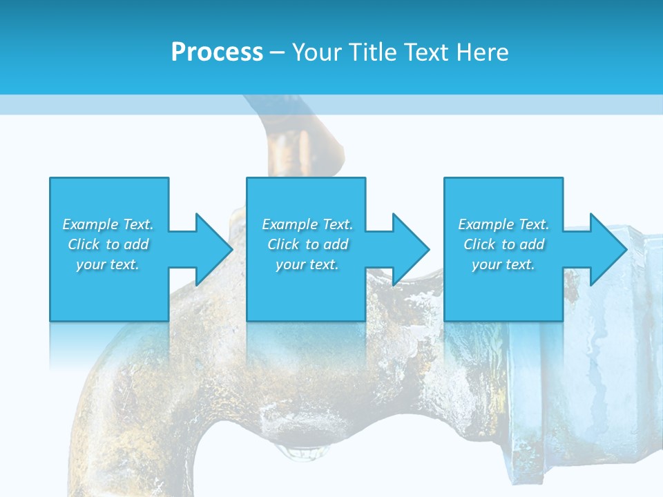 A Water Faucet With A Blue Hose Coming Out Of It PowerPoint Template