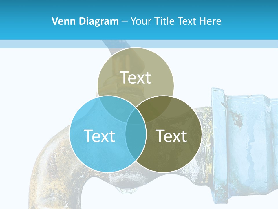 A Water Faucet With A Blue Hose Coming Out Of It PowerPoint Template