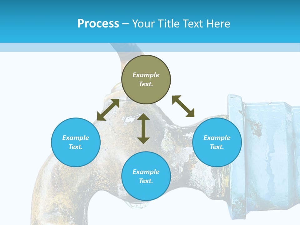 A Water Faucet With A Blue Hose Coming Out Of It PowerPoint Template