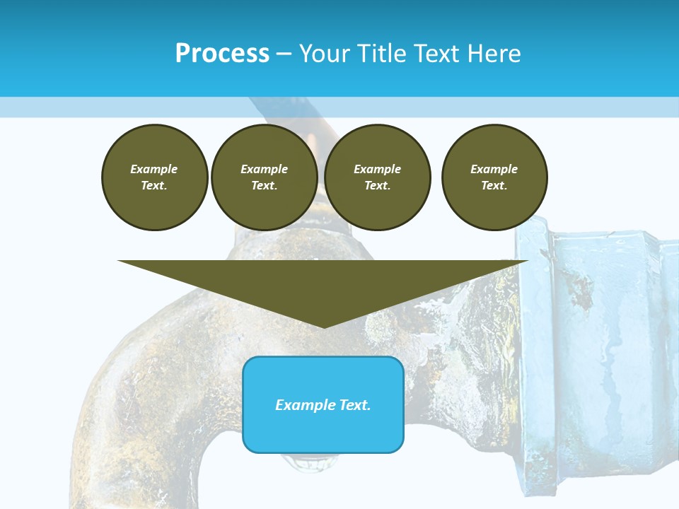 A Water Faucet With A Blue Hose Coming Out Of It PowerPoint Template