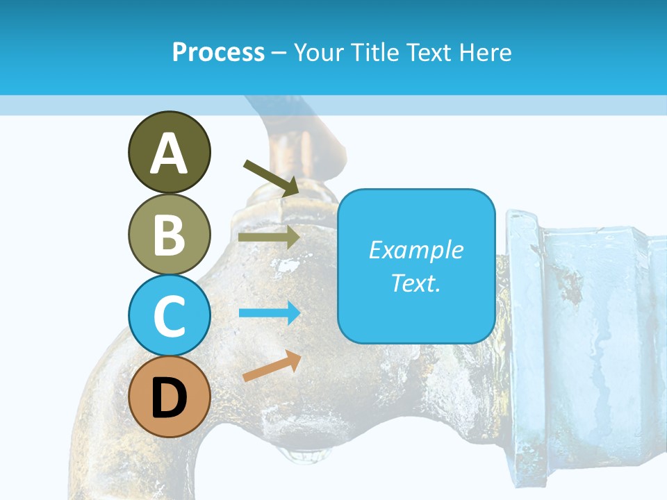 A Water Faucet With A Blue Hose Coming Out Of It PowerPoint Template