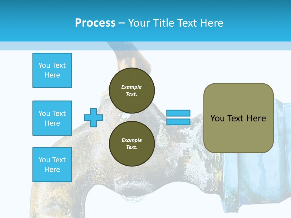 A Water Faucet With A Blue Hose Coming Out Of It PowerPoint Template