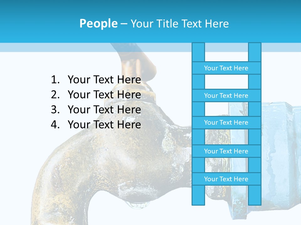 A Water Faucet With A Blue Hose Coming Out Of It PowerPoint Template