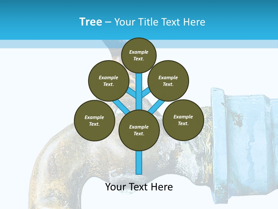 A Water Faucet With A Blue Hose Coming Out Of It PowerPoint Template