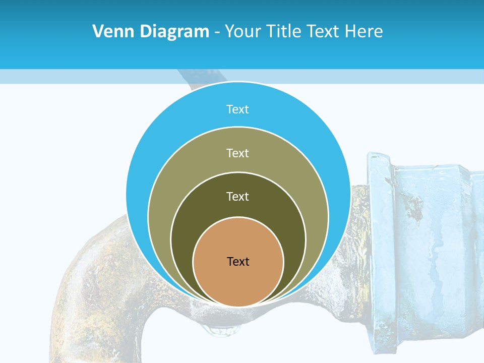 A Water Faucet With A Blue Hose Coming Out Of It PowerPoint Template