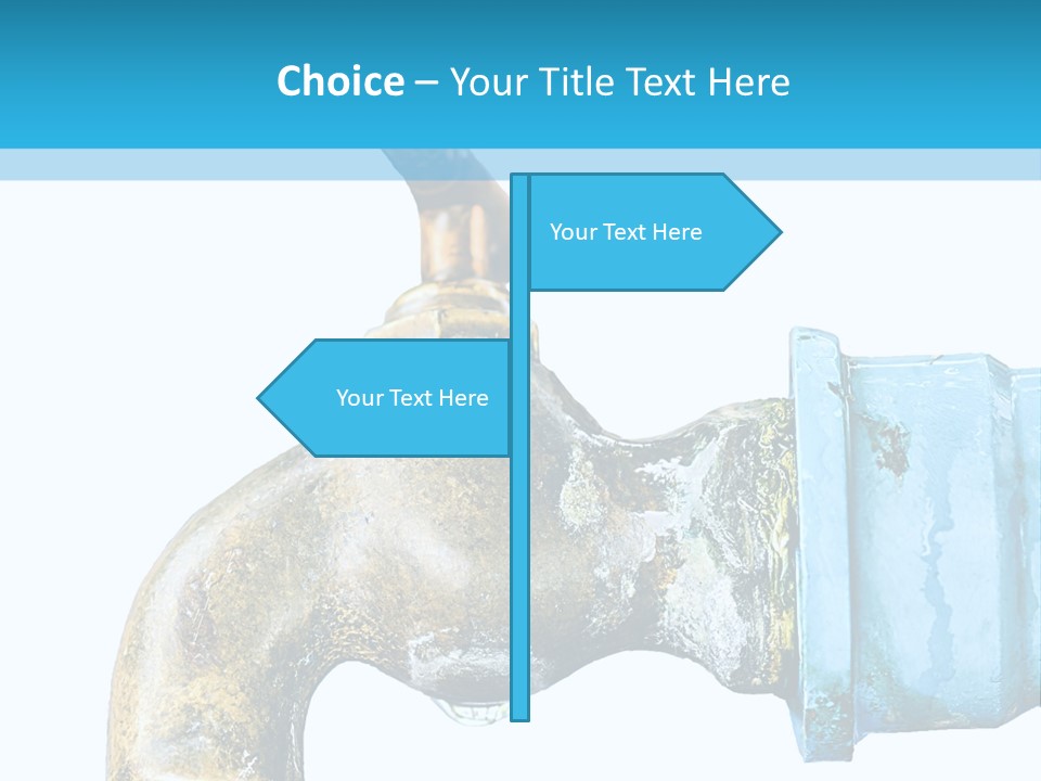 A Water Faucet With A Blue Hose Coming Out Of It PowerPoint Template
